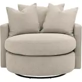 Lourne Petite Swivel Accent Chair in LiveSmart Gellar Jute Performance Fabric